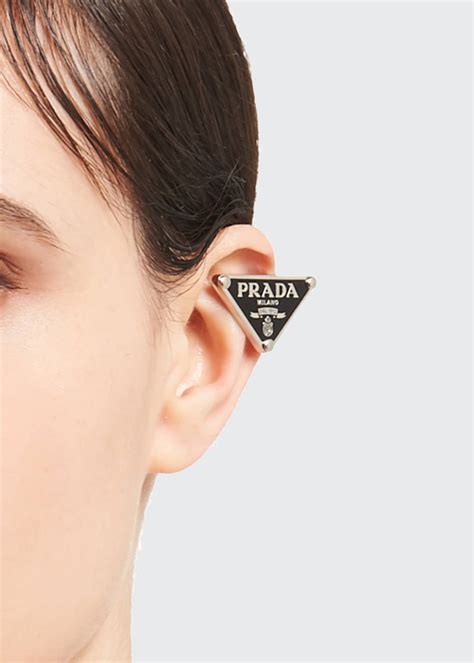 prada logo earrings